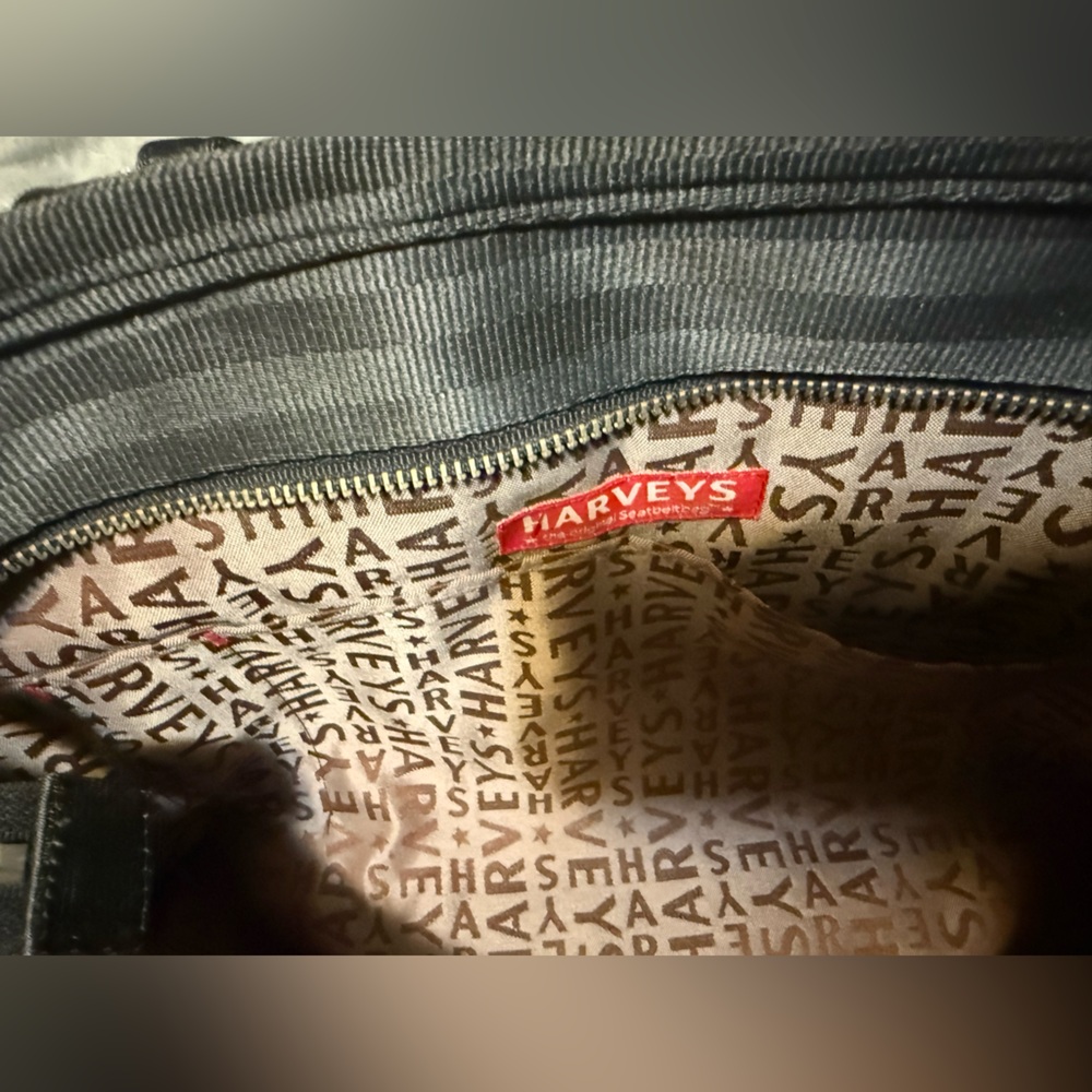 **Rare** Harveys Black Woven Tote with Red Brand Tag - Picture 9 of 13